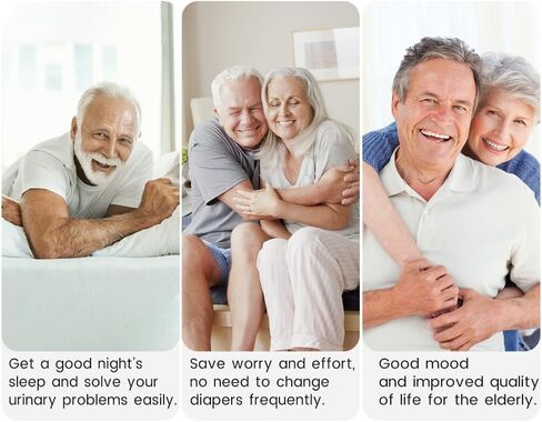 100 PCS Disposable Urinal Bags for Elderly Men, 800ML Portable Urine Pee Bag for Incontinence Bedridden Patients with Anti-Slip Off Fixed Belt in Kuwait