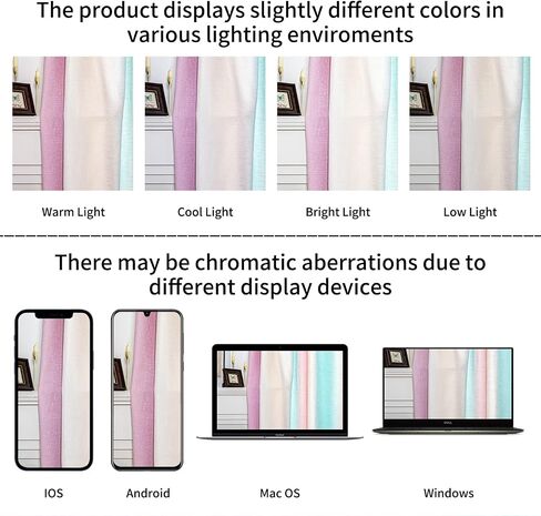 FY FIBER HOUSE Multicolor Curtains Gradient Grommet Darkening，Linen Look Pink and White Curtain for Living Dining Room,Decorative Window Ombre Drapes for Boys Girls Kids Bedroom 52Wx95L Inch 2 Panels in Kuwait