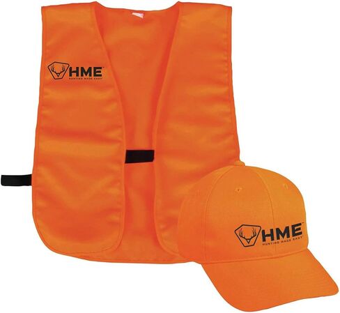 HME Highly Visible Blaze Orange Durable Reliable Versatile All-Season Unisex Safety Vest & Adjustable Hat with Hook-and-Loop Backstrap in Saudi Arabia