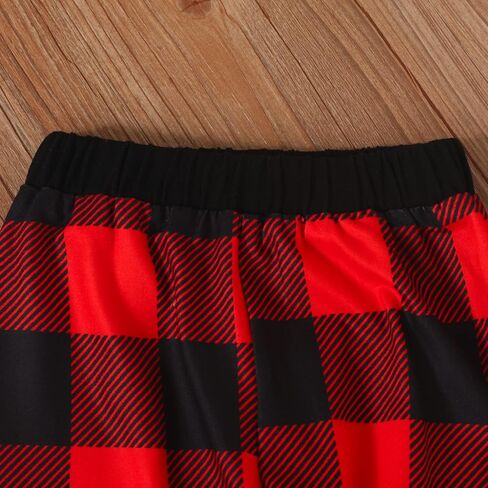 Baby Boys Girls My 1st Christmas Outfits Romper+Plaid Pants+Hat 3Pcs Clothes Set in Kuwait