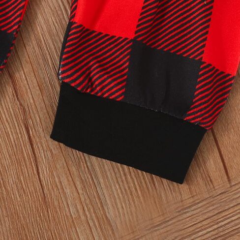 Baby Boys Girls My 1st Christmas Outfits Romper+Plaid Pants+Hat 3Pcs Clothes Set in Kuwait