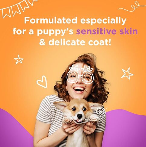 الانطباعات الأولى لا دموع، شامبو الجرو فقط - بلا دموع، خالي من الصابون، رائحة الفواكه - شامبو القطط المثالي وأساسيات الجرو للكوميديين الصغار ذوي الفراء - 16 أونصة in Kuwait