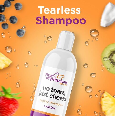 الانطباعات الأولى لا دموع، شامبو الجرو فقط - بلا دموع، خالي من الصابون، رائحة الفواكه - شامبو القطط المثالي وأساسيات الجرو للكوميديين الصغار ذوي الفراء - 16 أونصة in Kuwait