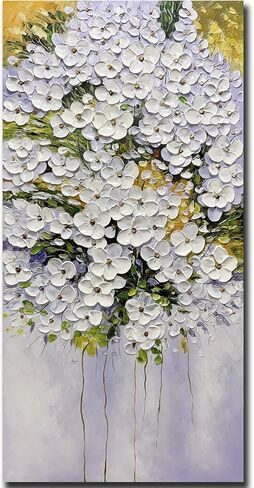 ART8YUQI Paintings - Modern Abstract Painting Flowers Tree 3D Wall Art Home Decorations Paintings On Canvas for living room office Decoration 24x48 Inch in Kuwait