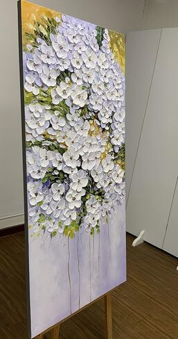 ART8YUQI Paintings - Modern Abstract Painting Flowers Tree 3D Wall Art Home Decorations Paintings On Canvas for living room office Decoration 24x48 Inch in Kuwait