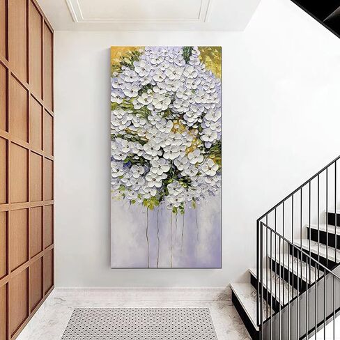 ART8YUQI Paintings - Modern Abstract Painting Flowers Tree 3D Wall Art Home Decorations Paintings On Canvas for living room office Decoration 24x48 Inch in Kuwait