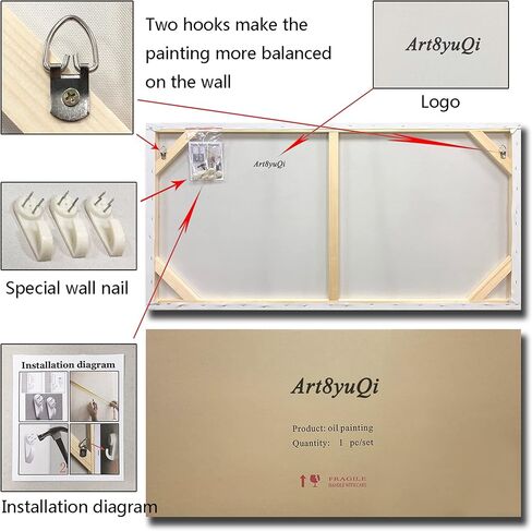 ART8YUQI Paintings - Modern Abstract Painting Flowers Tree 3D Wall Art Home Decorations Paintings On Canvas for living room office Decoration 24x48 Inch in Kuwait