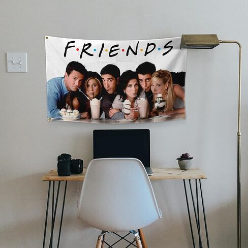 Anime Tapestry Friends Flag 3 * 5Ft Wall Hanging Decoration for Kids Teens Room Backdrop Poster Fashion Art Home Decor in Saudi Arabia