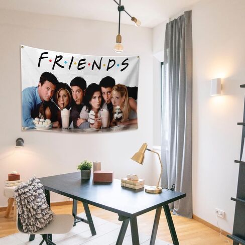 Anime Tapestry Friends Flag 3 * 5Ft Wall Hanging Decoration for Kids Teens Room Backdrop Poster Fashion Art Home Decor in Saudi Arabia