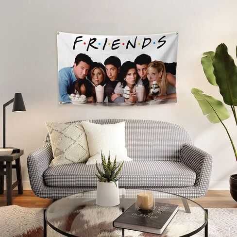 Anime Tapestry Friends Flag 3 * 5Ft Wall Hanging Decoration for Kids Teens Room Backdrop Poster Fashion Art Home Decor in Saudi Arabia