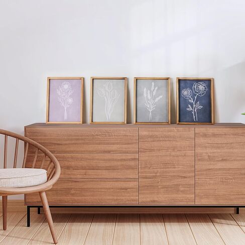 Mokof Framed Canvas Print Wall Art Set of 4, Boho Botanical Flower Prints Art for Home Office Decor, Modern Farmhouse Wall Decor for Living Room, Bedroom, Kitchen, Bathroom in Kuwait