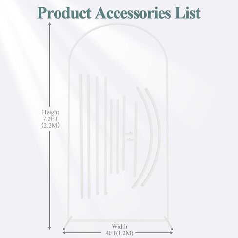 Fomcet Metal Arch Backdrop Stand Gold 6.6x3.3ft Wedding Arched Stand | Backdrop Arch Stand Balloon Arched Frame for Ceremony Birthday Party Graduation Bridal Baby Shower Background Decoration in Saudi Arabia