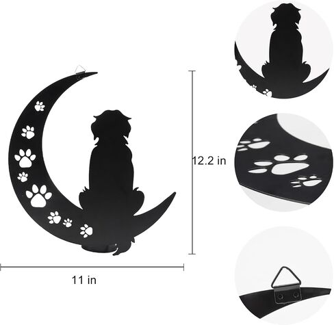 VZVXCC Cat Metal Wall Art Decor-11.8 inches Cat On Moon Wall Hanging Decor for Home Bedroom Living Room Bathroom Kitchen Office Garden Hotel Wall Decoration in Saudi Arabia