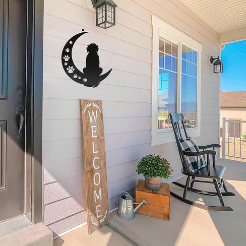 VZVXCC Cat Metal Wall Art Decor-11.8 inches Cat On Moon Wall Hanging Decor for Home Bedroom Living Room Bathroom Kitchen Office Garden Hotel Wall Decoration in Saudi Arabia