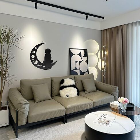 VZVXCC Cat Metal Wall Art Decor-11.8 inches Cat On Moon Wall Hanging Decor for Home Bedroom Living Room Bathroom Kitchen Office Garden Hotel Wall Decoration in Saudi Arabia
