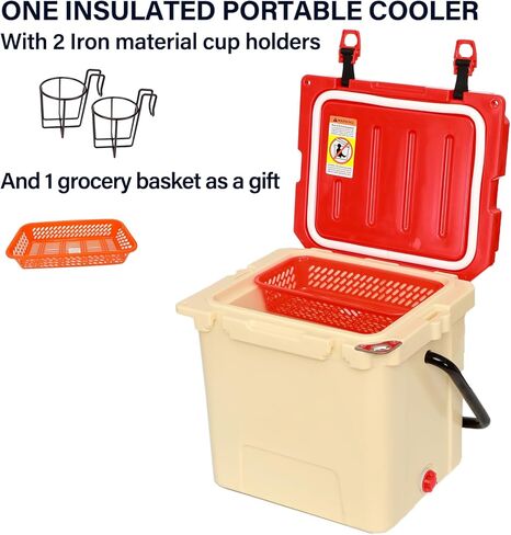 مبردات صلبة من فوروت، صندوق ثلج يحافظ على برودة الثلج لمدة 5 أيام، صندوق تبريد ثلج للشاطئ، السفر، القارب، صيد الأسماك، الشواء أو التخييم in Kuwait