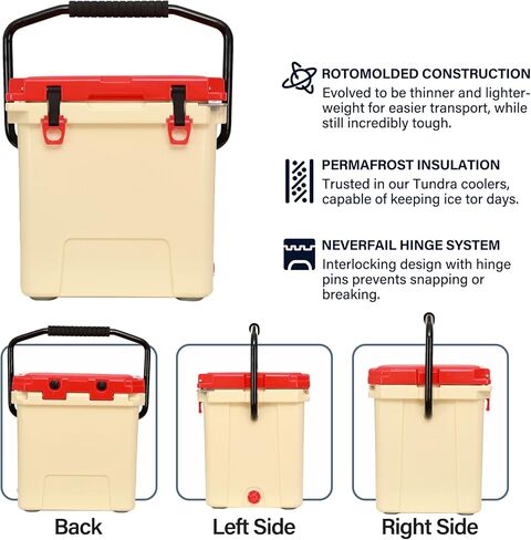 مبردات صلبة من فوروت، صندوق ثلج يحافظ على برودة الثلج لمدة 5 أيام، صندوق تبريد ثلج للشاطئ، السفر، القارب، صيد الأسماك، الشواء أو التخييم in Kuwait