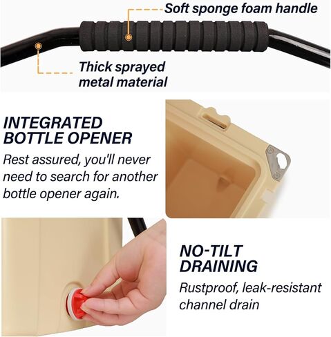 مبردات صلبة من فوروت، صندوق ثلج يحافظ على برودة الثلج لمدة 5 أيام، صندوق تبريد ثلج للشاطئ، السفر، القارب، صيد الأسماك، الشواء أو التخييم in Kuwait