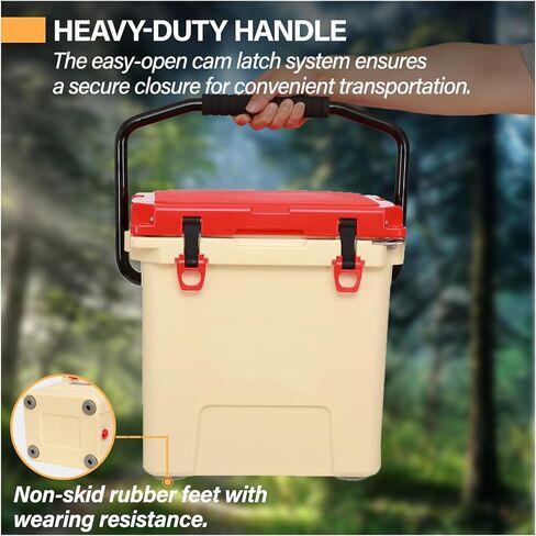 مبردات صلبة من فوروت، صندوق ثلج يحافظ على برودة الثلج لمدة 5 أيام، صندوق تبريد ثلج للشاطئ، السفر، القارب، صيد الأسماك، الشواء أو التخييم in Kuwait