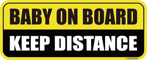 GEEKBEAR Baby on Board Magnet for Car, Rectangular (Yellow/Black) in Saudi Arabia