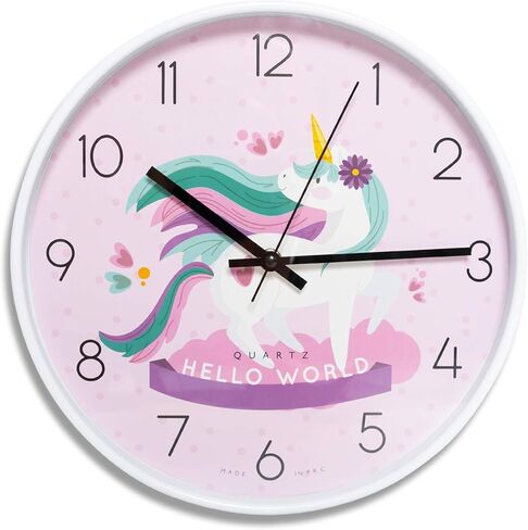 Something Unicorn - Beautiful Unicorn Wall Clock for Girls Bedroom Decoration. Silent Non Ticking Quartz Battery Operated Easy to Read. (12 inch) in Kuwait