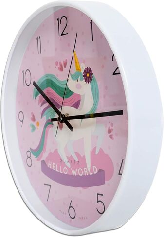Something Unicorn - Beautiful Unicorn Wall Clock for Girls Bedroom Decoration. Silent Non Ticking Quartz Battery Operated Easy to Read. (12 inch) in Kuwait