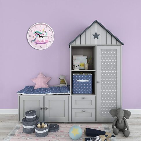 Something Unicorn - Beautiful Unicorn Wall Clock for Girls Bedroom Decoration. Silent Non Ticking Quartz Battery Operated Easy to Read. (12 inch) in Kuwait