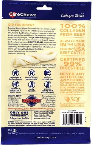 Pet Factory CareChewz Collagen أعواد مضفرة رفيعة مقاس 6-7 بوصات حلوى مضغ للكلاب - نكهة طبيعية، 5 قطع/1 عبوة in Saudi Arabia