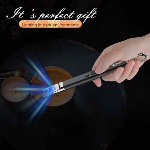 JETPRO ولاعة شموع USB قابلة لإعادة الشحن مع ضوء LED للمطبخ والتخييم والشواء (أسود + أحمر) in Kuwait