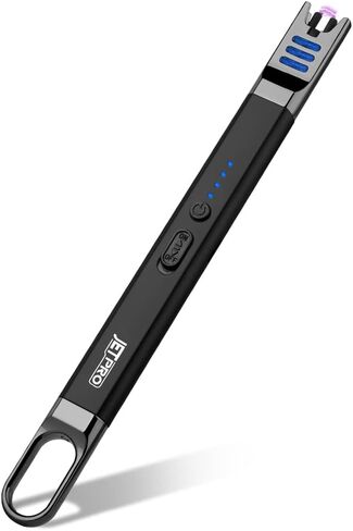 JETPRO ولاعة شموع USB قابلة لإعادة الشحن مع ضوء LED للمطبخ والتخييم والشواء (أسود + أحمر) in Kuwait