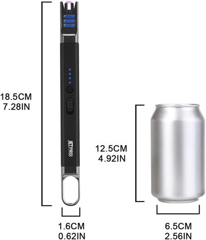 JETPRO ولاعة شموع USB قابلة لإعادة الشحن مع ضوء LED للمطبخ والتخييم والشواء (أسود + أحمر) in Kuwait