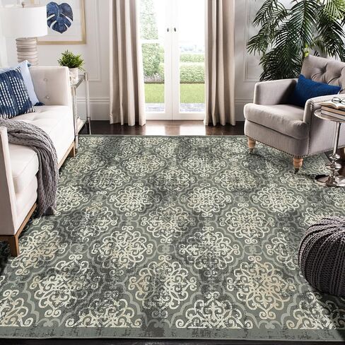 GARVEE 8x10ft Area Rugs for Living Room/Bedroom, Low Pile Non-Slip Washable Indoor Door Mat, Gray Carpet for Kids Boys Girls Dorm Nursery Home Decor Aesthetic in Saudi Arabia