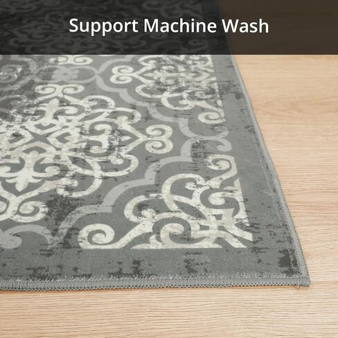 GARVEE 8x10ft Area Rugs for Living Room/Bedroom, Low Pile Non-Slip Washable Indoor Door Mat, Gray Carpet for Kids Boys Girls Dorm Nursery Home Decor Aesthetic in Saudi Arabia