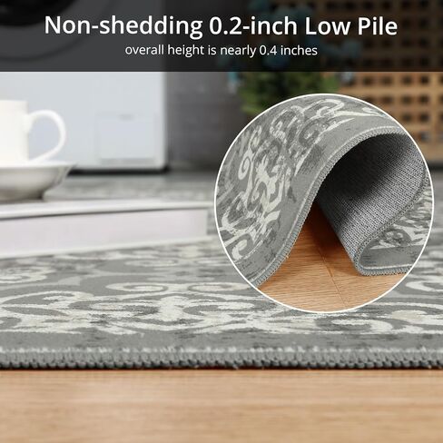 GARVEE 8x10ft Area Rugs for Living Room/Bedroom, Low Pile Non-Slip Washable Indoor Door Mat, Gray Carpet for Kids Boys Girls Dorm Nursery Home Decor Aesthetic in Saudi Arabia