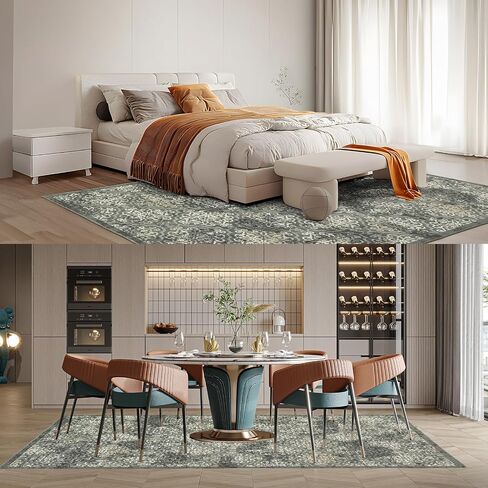 GARVEE 8x10ft Area Rugs for Living Room/Bedroom, Low Pile Non-Slip Washable Indoor Door Mat, Gray Carpet for Kids Boys Girls Dorm Nursery Home Decor Aesthetic in Saudi Arabia