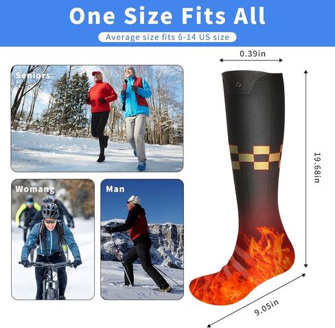Heated Socks, Rechargeable Heating Heated Socks for Men Women with 5000mAh Battery, Electric Heated Socks for Outdoors, Hunting, Golf, Camping, Warm Gifts-L Size in Kuwait