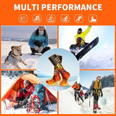 Heated Socks, Rechargeable Heating Heated Socks for Men Women with 5000mAh Battery, Electric Heated Socks for Outdoors, Hunting, Golf, Camping, Warm Gifts-L Size in Kuwait