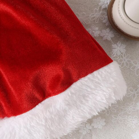 Toddler Baby Girl Christmas Dress Santa Claus Red Velvet Long Sleeve Princess Tulle Dress Party Dress with Headband Outfits in Saudi Arabia