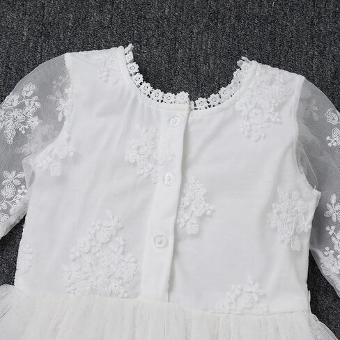 IDOPIP Baby Girls Boho Lace Romper Dress Headband 1st Birthday Outfit Toddler Princess Baptism Long Sleeve Fall Dress Clothes in Saudi Arabia