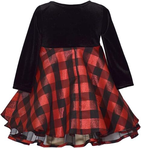 Bonnie Jean Holiday Christmas Dress - Buffalo Check Dress for Baby Toddler and Little Girls in Saudi Arabia