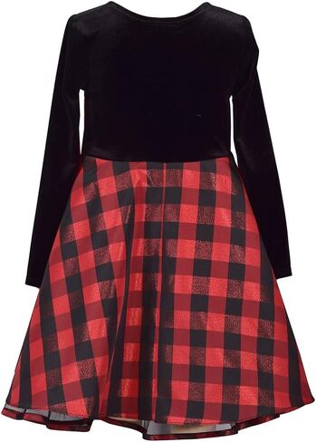 Bonnie Jean Holiday Christmas Dress - Buffalo Check Dress for Baby Toddler and Little Girls in Saudi Arabia