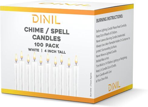 Dinil - Spell & Chime Candles – Premium Mini Taper Candles for Rituals, Prayer, Birthdays, Meditation, Altar, Spells, Chime Candles (100, 10 Assorted Colors) in Saudi Arabia