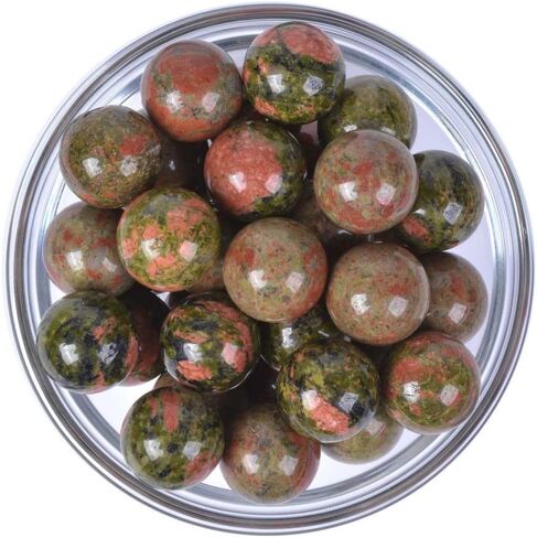 Justinstones Natural Clear Quartz Tumble 20mm Gemstone Healing Crystal Energy Ball Round Sphere Specimen Collection Pocket Palm Worry Stone(Pack of 5) in Saudi Arabia