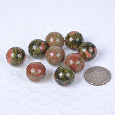 Justinstones Natural Clear Quartz Tumble 20mm Gemstone Healing Crystal Energy Ball Round Sphere Specimen Collection Pocket Palm Worry Stone(Pack of 5) in Saudi Arabia