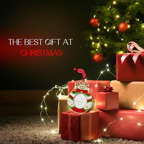 Christmas Tree Ornaments Metal Decorations Hanging for Christmas Tree Party Gifts Home Decor Christmas Decorations Gifts Pendant with 1.75"x2" Photo Frame Insert (Silver) in Saudi Arabia