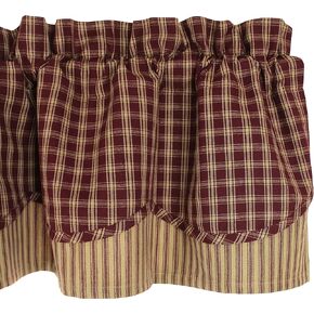 Primitive Home Decors Country Classic Black Lined Fairfield Valance, 72 inches x15.5 inches