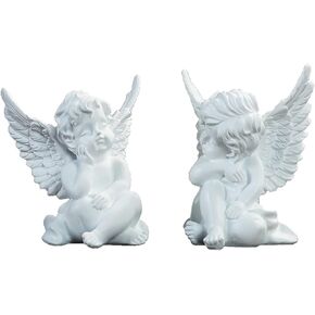 Praying Baby Angel Statues and Figurines Cute Wings Cherubs Sculpture Outdoor Garden Home Decorations for Living Room Book Shelf Cabinets Decor Table Centerpieces Ornament