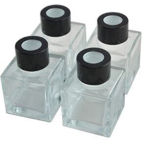 مجموعة من 4 زجاجات توزيع روائح زجاجية مربعة الشكل من Ougual، حاوية زيوت عطرية رائعة 100 مل in Kuwait