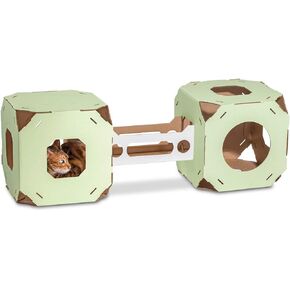 Durable, Modular Cat House Cubes/Cat Condos, Made in USA (2pack, Brown)