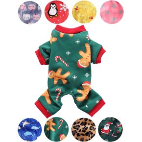 Dog Pajamas for Small Dogs Christmas Outfit Girl Boy Cute Pet Clothing Cold Weathe Dog Fleece Sweaters Jumpsuit (Cat, Small) in Saudi Arabia
